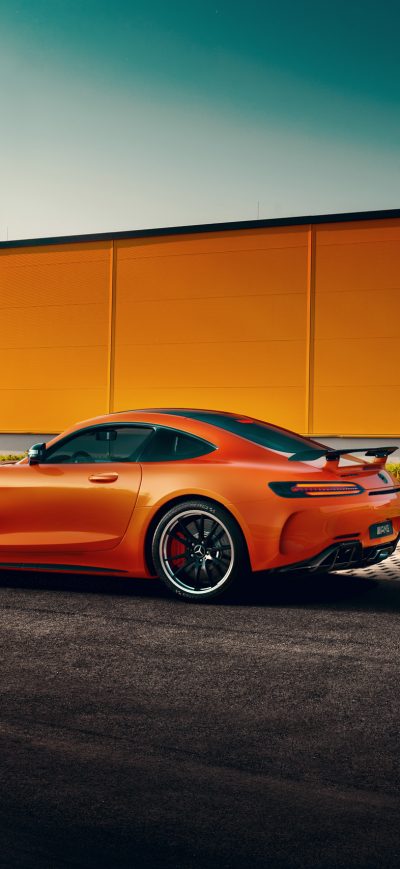 Fond d'écran iPhone Orange Mercedes Benz Amg GT Rear