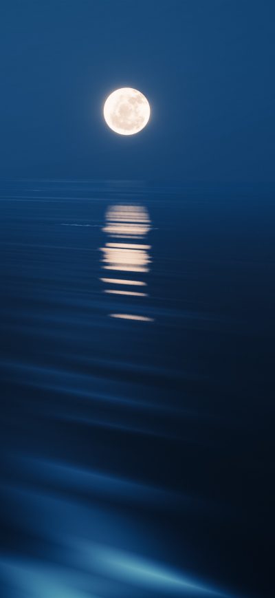 Fond d'écran iPhone Moon Rising Over The Ocean At Night