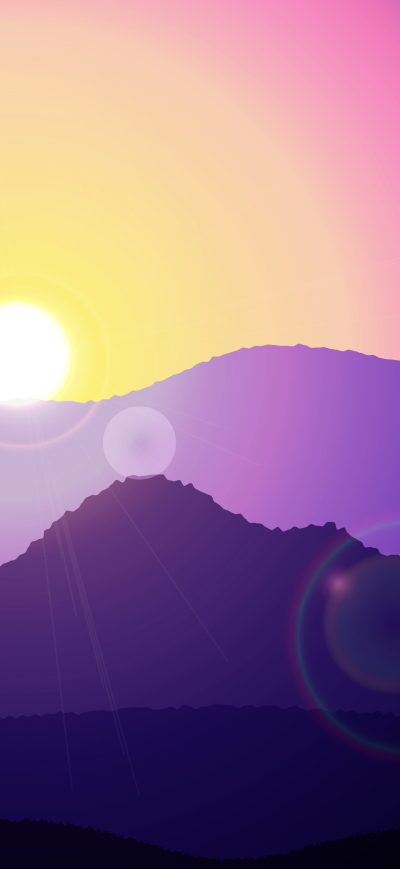 Fond d'écran iPhone Sunset Mountain Minimal Art 4k