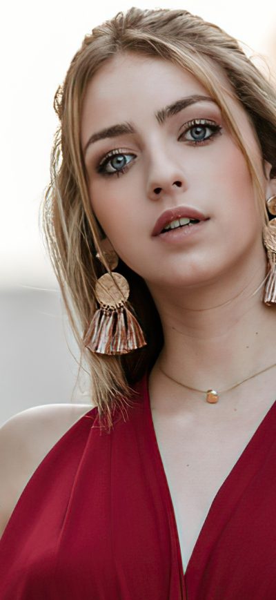 Fond d'écran iPhone Red Clothing Blonde Girl 4k