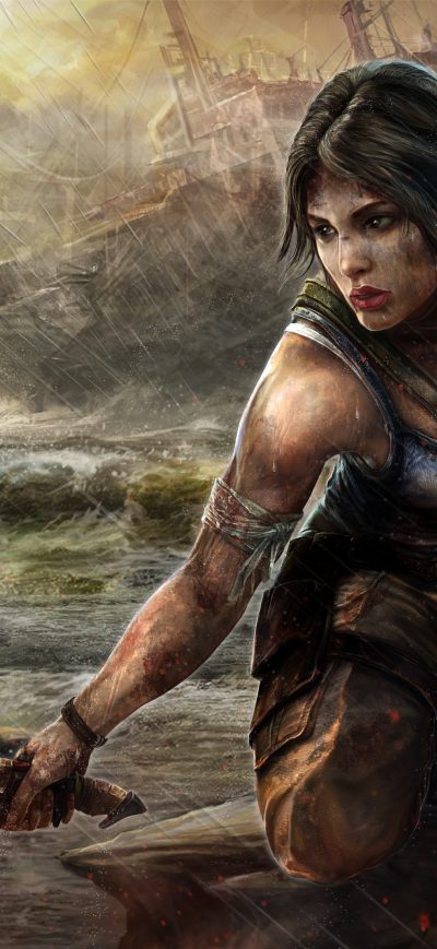 Fond d'écran iPhone Tomb Raider 5k Art