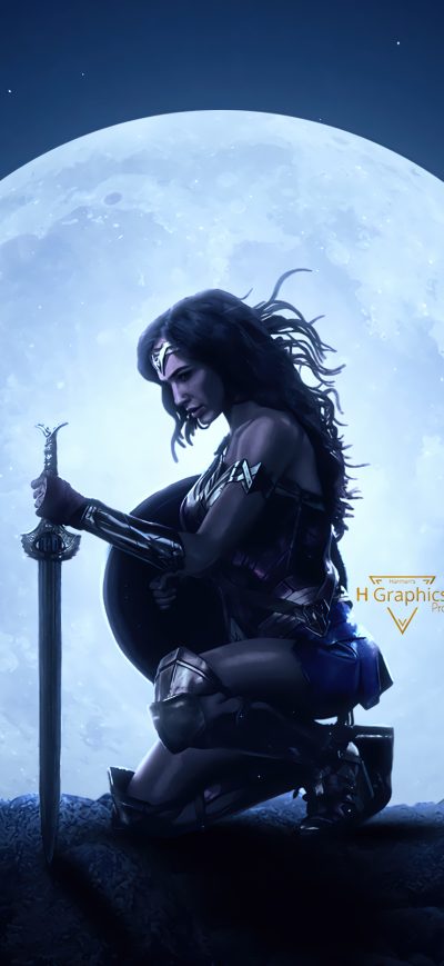 Fond d'écran iPhone Wonder Woman The Big Moon