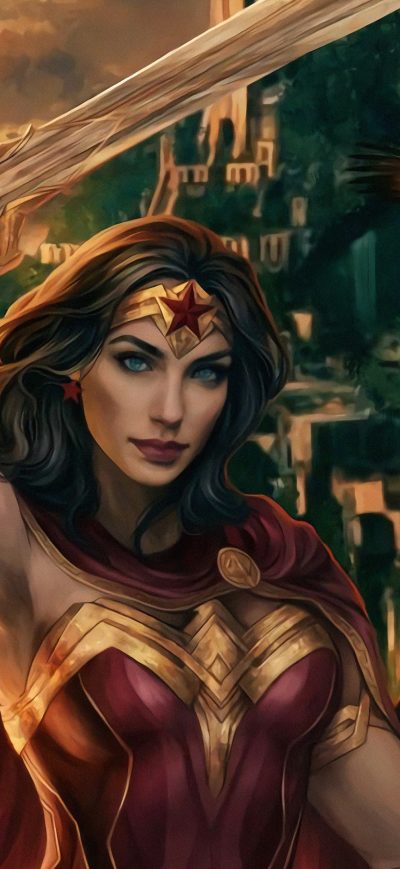 Fond d'écran iPhone Wonder Woman Real Warrior Art 4k