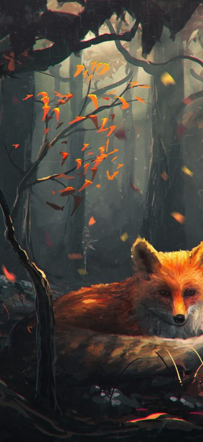 Fond d'écran Fox Art sur iPhone