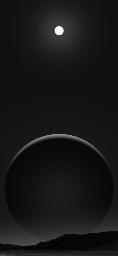 Fond d'écran iPhone Planet Dark Black Moon 4k