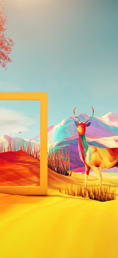 Fond d'écran iPhone Colorful Digital Art Deer