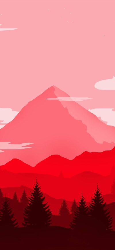 Fond d'écran iPhone Red Mountains Minimalist 4k