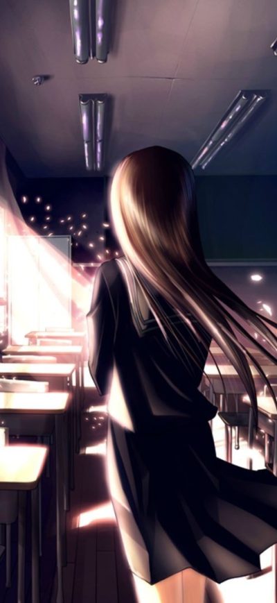 Fond d'écran iPhone Anime School Girl