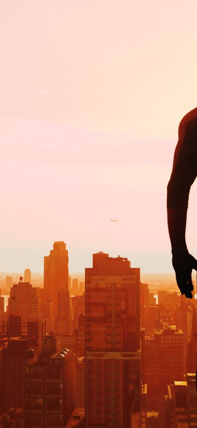 Fond d'écran iPhone Spiderman Ps4 Skyline 4k