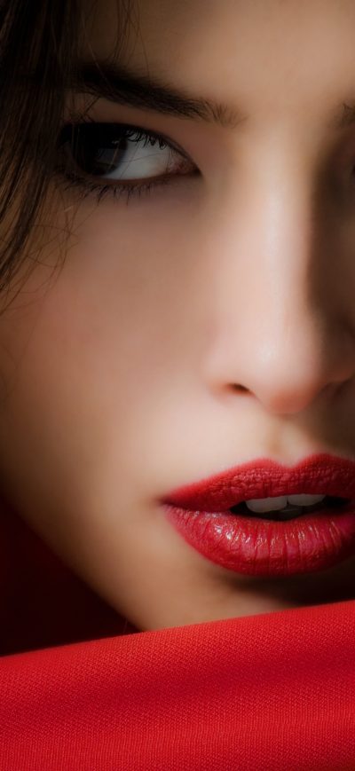 Fond d'écran iPhone Red Lips Girl 4k