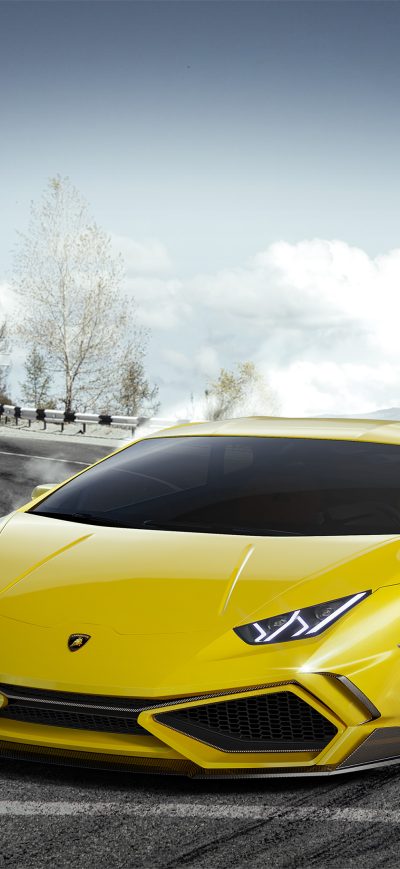 Fond d'écran iPhone Yellow Lamborghini Huracan 4k
