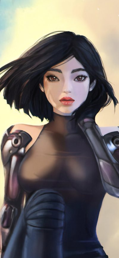 Fond d'écran iPhone Alita Battle Angel Sketch Art 4k