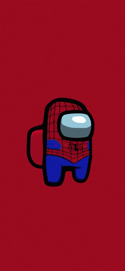 Fond d'écran iPhone Among Us Spiderman Minimal 5k