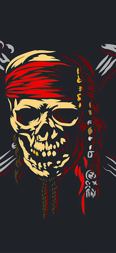 Fond d'écran iPhone Pirate Skull Minimalism 5k
