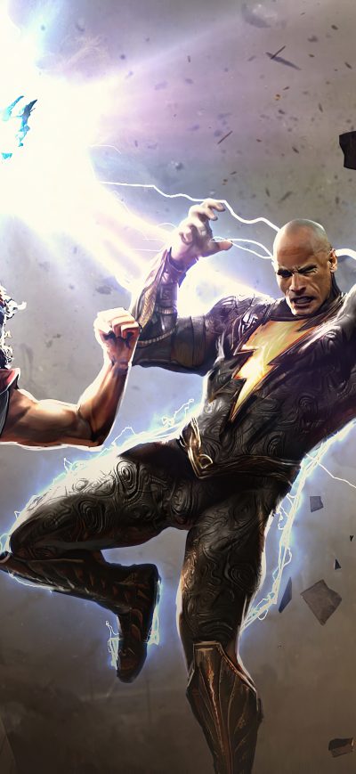 Fond d'écran iPhone Black Adam Vs Shazam God