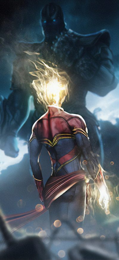 Fond d'écran iPhone Captain Marvel Vs Thanos
