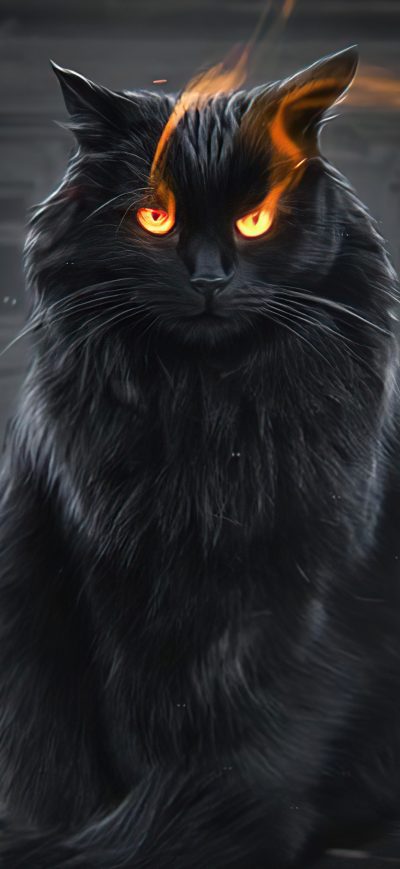 Fond d'écran iPhone Cat Fire Eyes