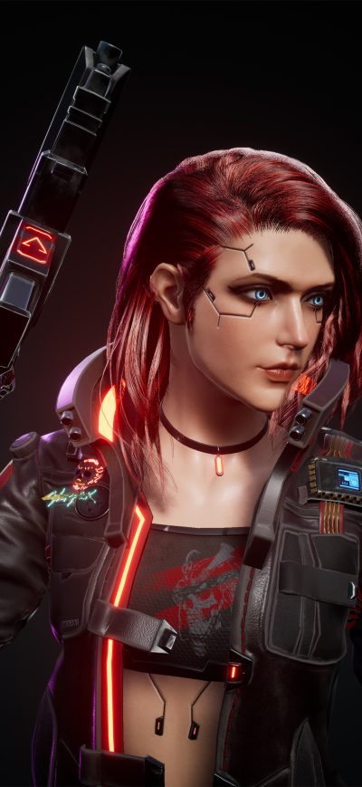 Fond d'écran iPhone Cyberpunk 2077 As V