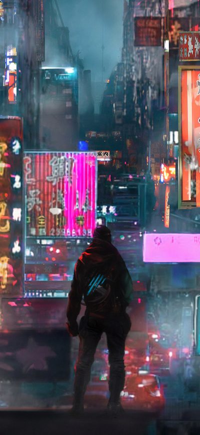 Fond d'écran iPhone Traffic Jam Shortcut Cyberpunk 4k