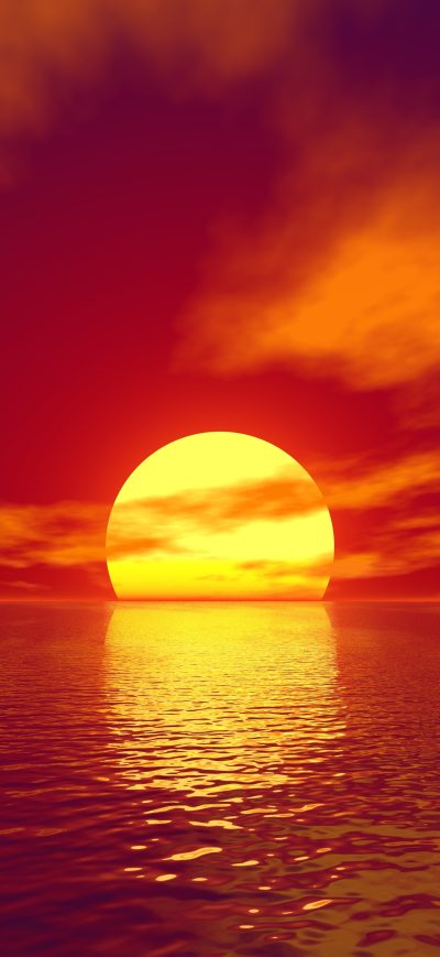 Fond d'écran iPhone Big Sun Sunset Water Body 4k