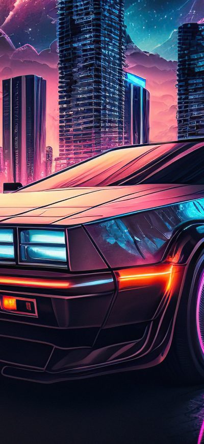 Fond d'écran iPhone Neon 80s Ride