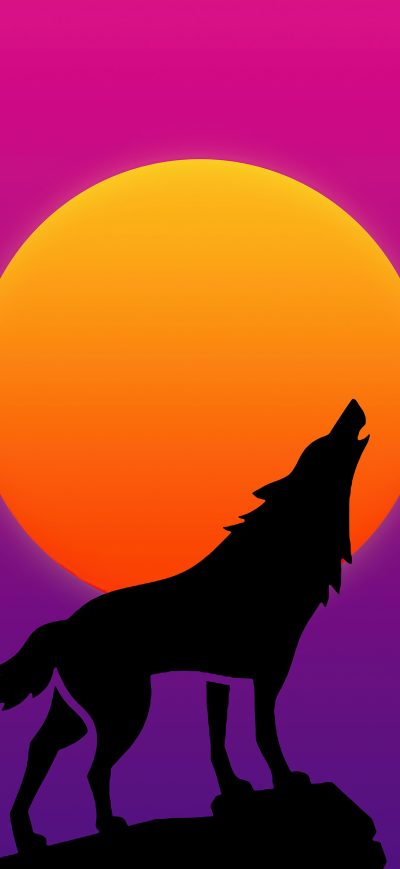 Fond d'écran iPhone Retro Fox Howling 5k
