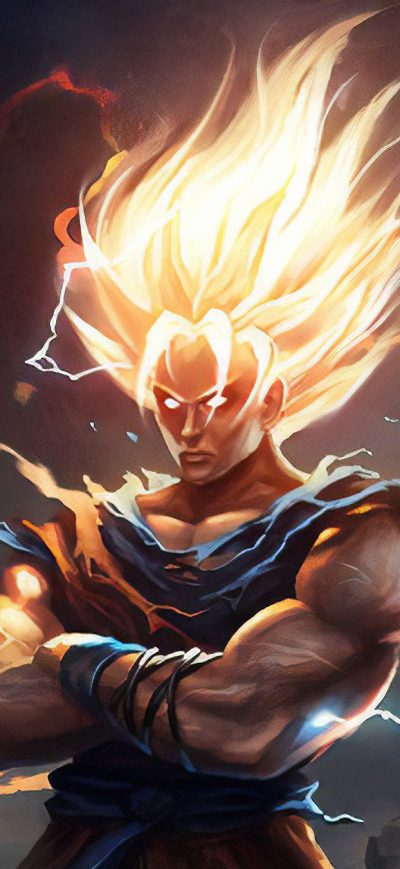 Fond d'écran Goku Art sur iPhone