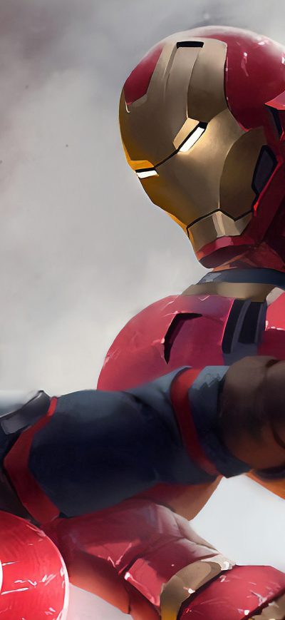 Fond d'écran iPhone Iron Man Vs Captain America 4k