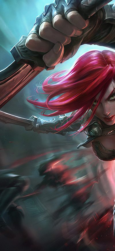 Fond d'écran iPhone Katarina Lol Splash Art 4k