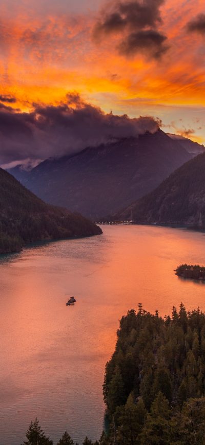Fond d'écran iPhone Lake Diablo At Sunset 5k