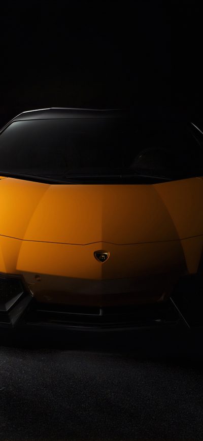 Fond d'écran iPhone Yellow Lamborghini Aventador Front