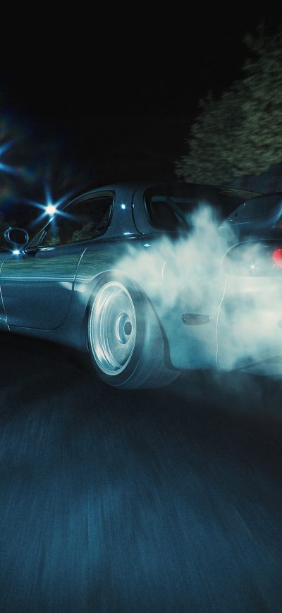 Fond d'écran iPhone Mazda Rx7 Drifting Night 4k