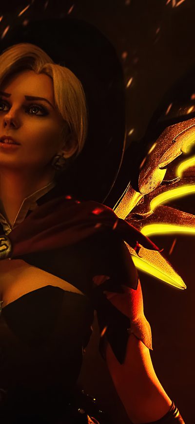 Fond d'écran iPhone Mercy Overwatch Witch Cosplay 4k