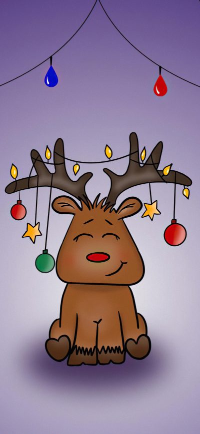 Fond d'écran iPhone Merry Christmas Reindeer Minimal