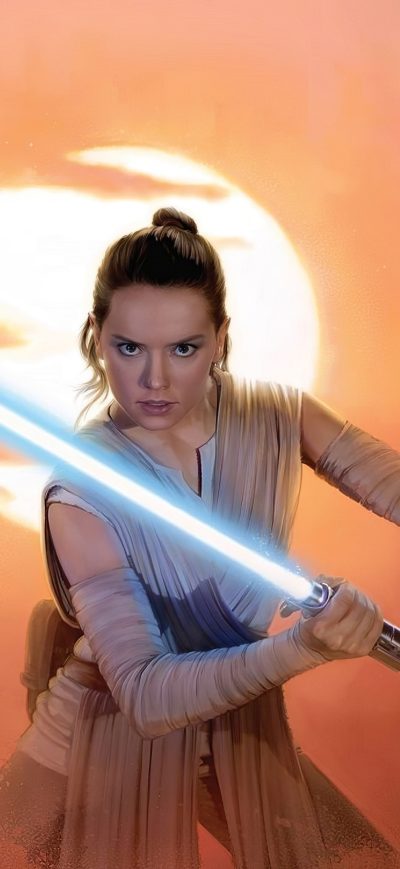 Fond d'écran iPhone Rey Star Wars Artworks 4k
