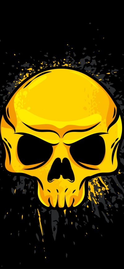 Fond d'écran iPhone Gold Skull 4k