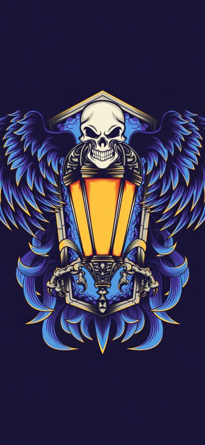 Fond d'écran iPhone Skull Lamp Minimal 4k