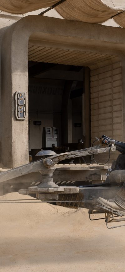 Fond d'écran iPhone The Mandalorian With His Speeder Bike 2020