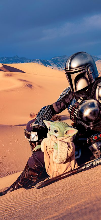 Fond d'écran iPhone The Mandalorian Yoda Cosplay 4k