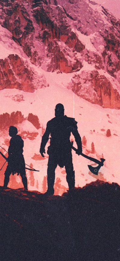 Fond d'écran iPhone God Of War 4 Kratos And Atreus Artwork