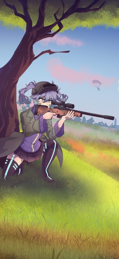 Fond d'écran iPhone Pubg Girl With Gun 5k