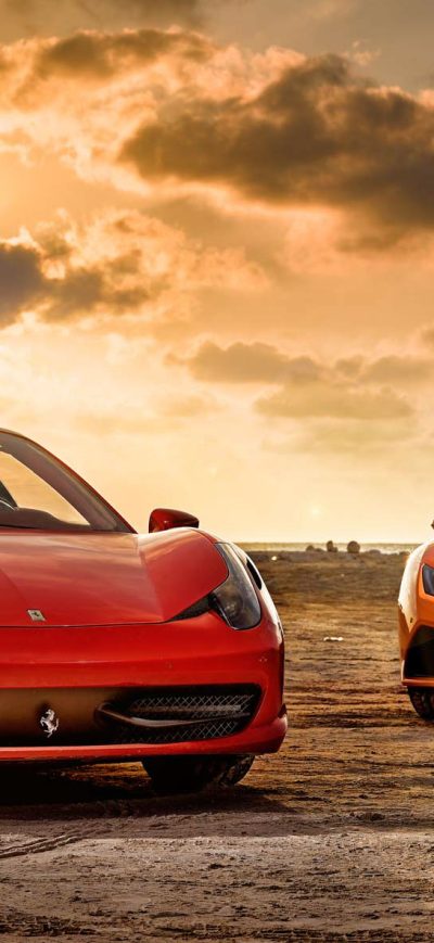 Fond d'écran iPhone Ferrari 488 And Lamborghini Huracan