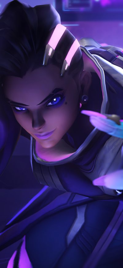 Fond d'écran iPhone Sombra Overwatch Art 4k