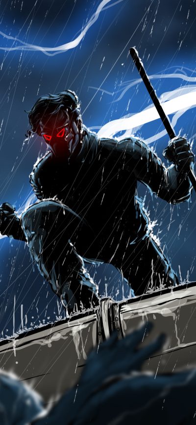 Fond d'écran Superhero In The Night sur iPhone