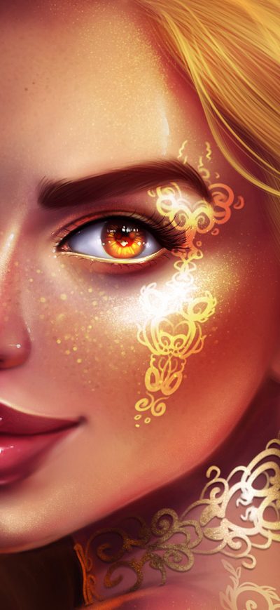 Fond d'écran iPhone Golden Fantasy Girl Portrait