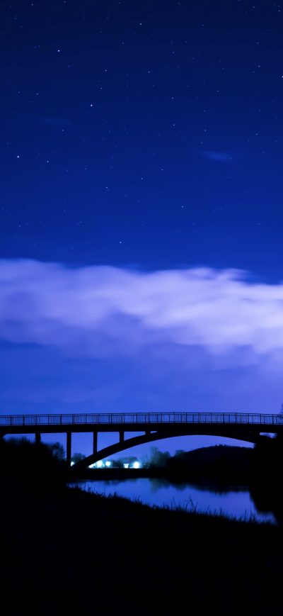 Fond d'écran iPhone Starry Sky Night Bridge Clouds