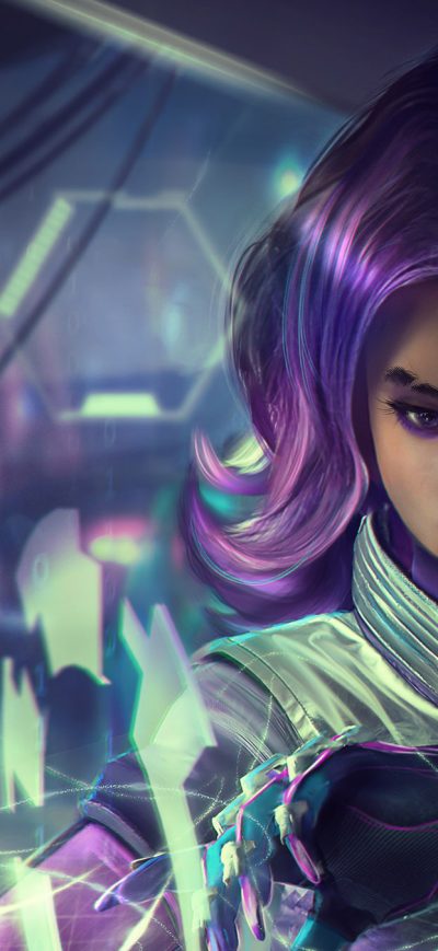 Fond d'écran iPhone Sombra Overwatch Fan Artwork