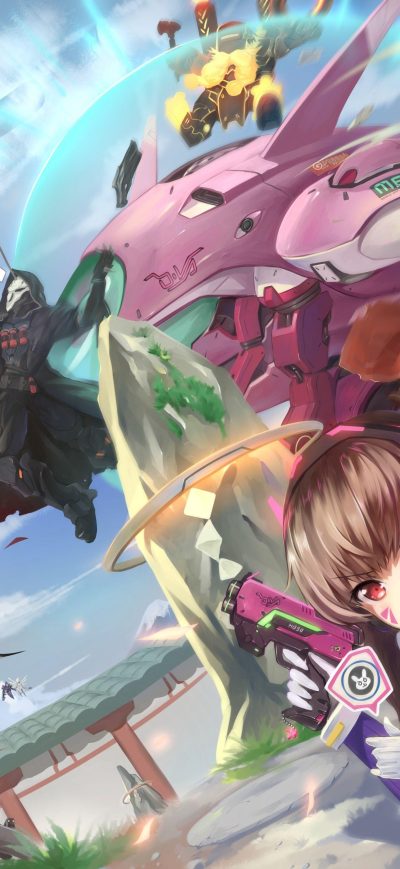 Fond d'écran iPhone Dva Overwatch Artwork 5k