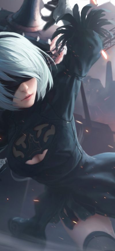 Fond d'écran 4k Nier Automata Video Game sur iPhone