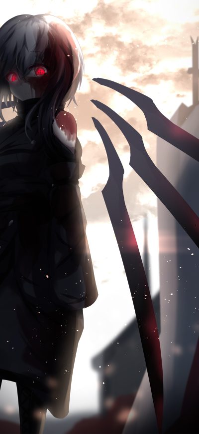 Fond d'écran iPhone Red Glowing Eyes Anime Girl 5k